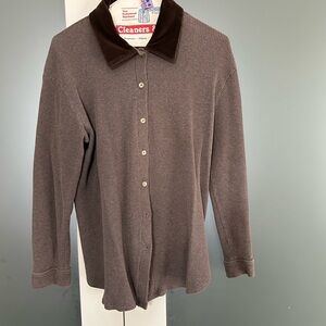 J. Jill Brown Button-Up Skirt